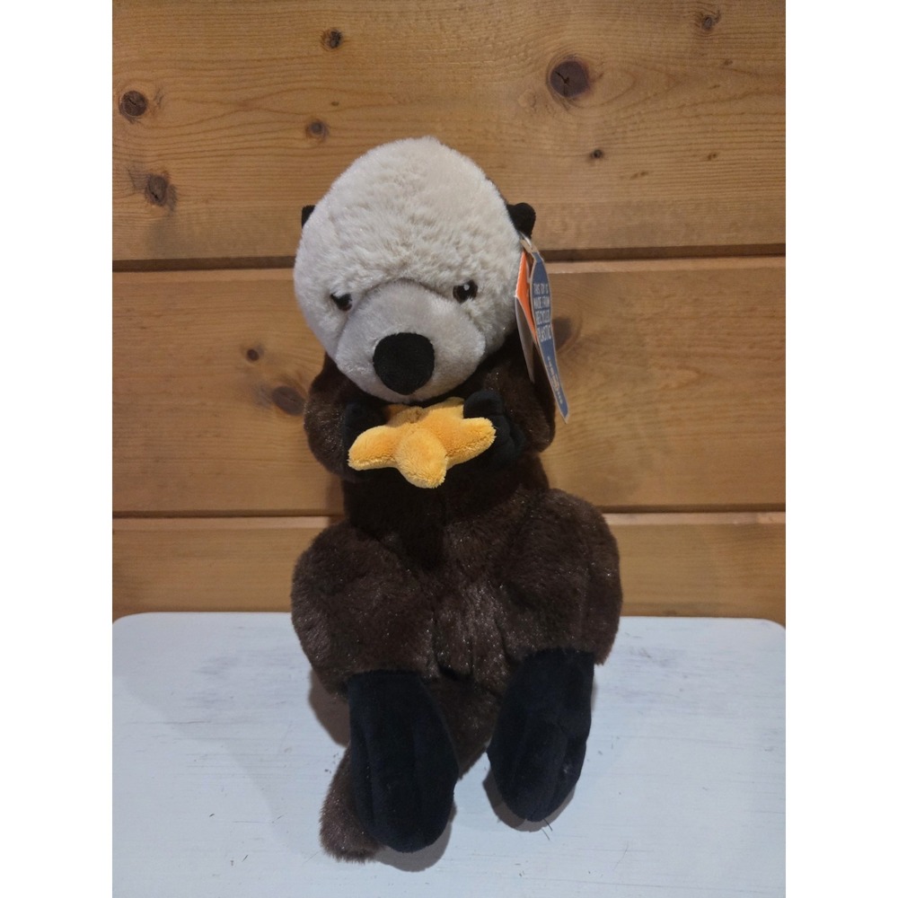Wild Republic Ecokins Sea Otter Stuffed Animal Plush Holds Starfish Cute E51